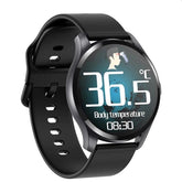 Smartwatch bluetooth cu termometru nivel oxigen nivel imunitate tensiune 15 functii iosandroid lcd tactil 1.28"